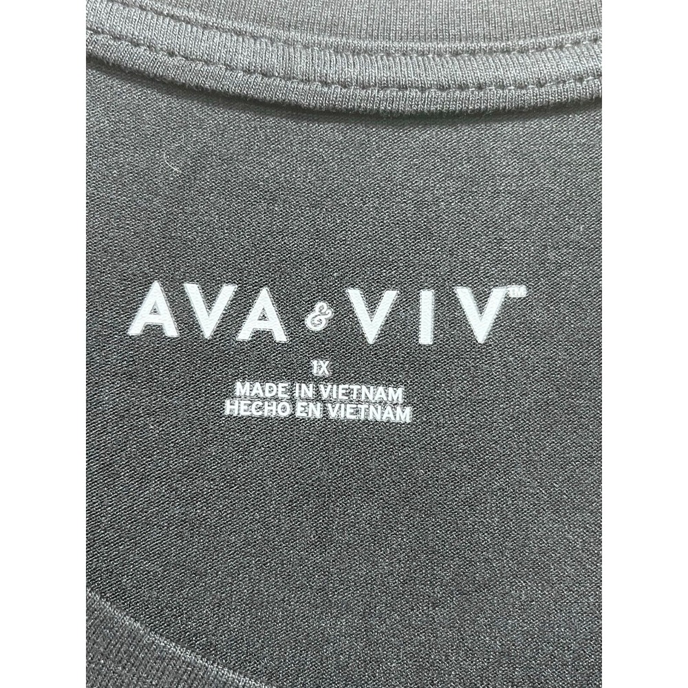 AVA & VIV Women's Asymmetric Hem Dress 1X Black Scoop Neck Sleeveless‎ Pullover - Picture 9 of 13